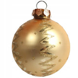 Rinkinys 18 stiklinių kalėdinių kamuoliukų su auksine viršūne II KALĖDINĖMS DEKORACIJOMS