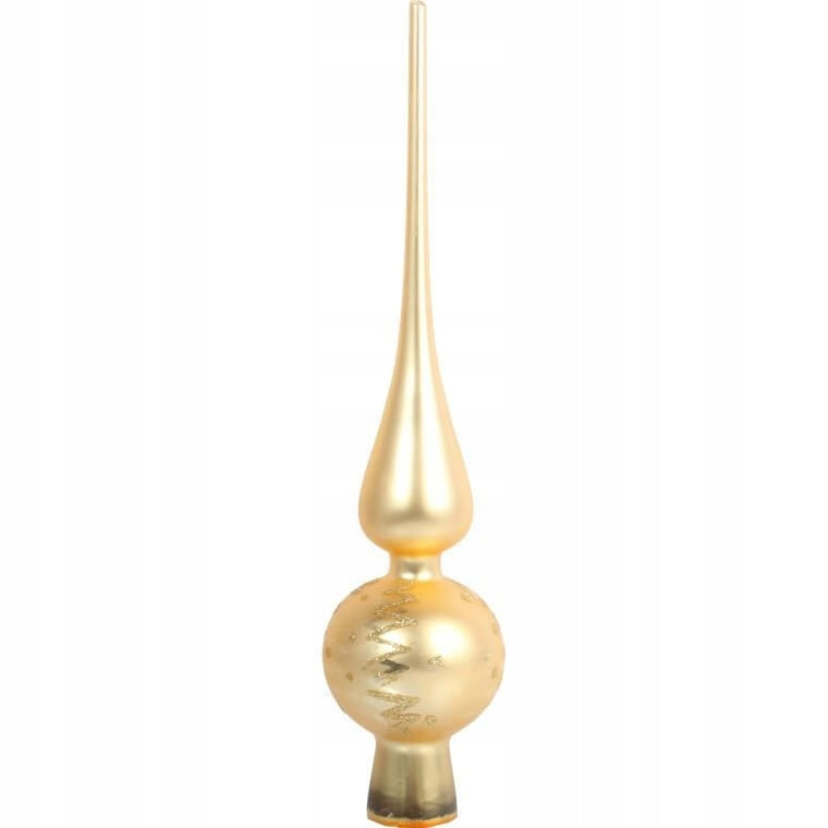 Rinkinys 18 stiklinių kalėdinių kamuoliukų su auksine viršūne II KALĖDINĖMS DEKORACIJOMS