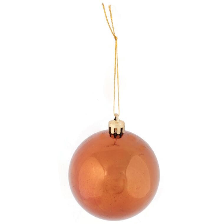 Plastikinių kamuoliukų rinkinys Auksiniai rudi 24 vnt. 8 cm Eglutės papuošimui