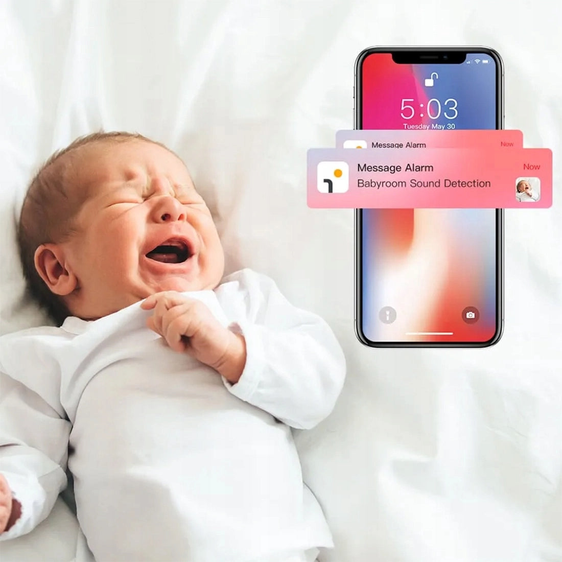 Elektroninės auklės rinkinys su kamera, Wi-Fi ekranu Arenti AInanny, 2 vnt. sukamasis