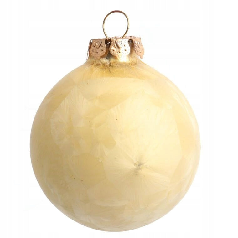 Kalėdinių stiklinių burbulų ir kremas(ės) spalvos viršūnės rinkinys, 18 vnt. DEKORACIJA