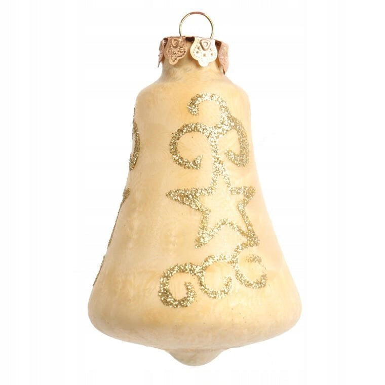 Kalėdinių stiklinių burbulų ir kremas(ės) spalvos viršūnės rinkinys, 18 vnt. DEKORACIJA