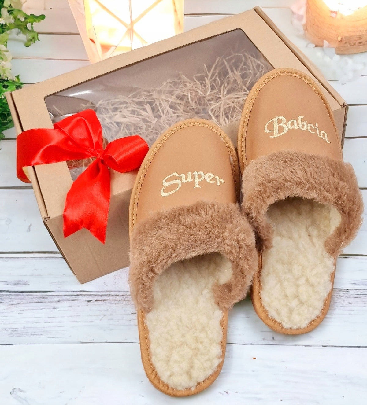 Dovanojamasis Rinkinys Senelės Šlepetės Dėžutėje Šlepetės Super Senelė *37*