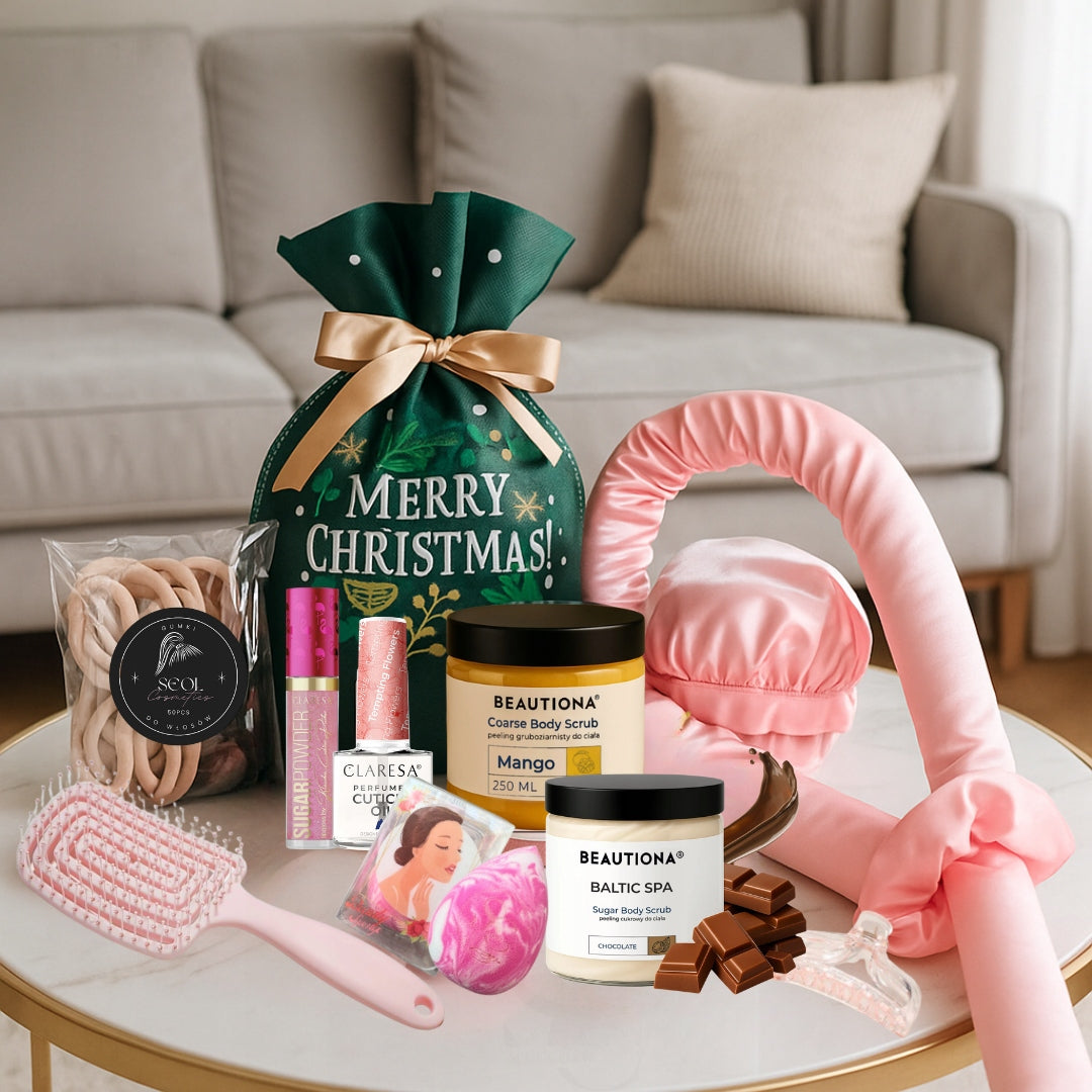 Kalėdinis kosmetikos rinkinys paauglei, dėžutė, dovanų idėja, 9 el.