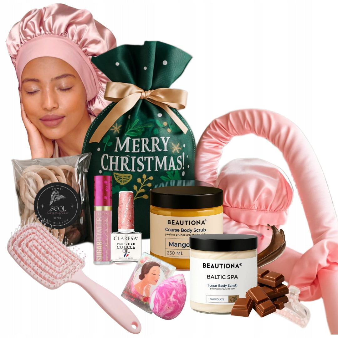 Kalėdinis kosmetikos rinkinys paauglei, dėžutė, dovanų idėja, 9 el.
