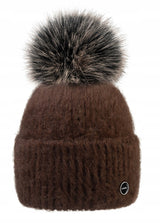 Zieminė moteriška megzta kepurė Šilta vilna su pomponu Woolk FREYA