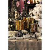 Auksinė keraminė vazono dengiamoji ant metalinio trikojo 30x16cm KALĖDINĖ DEKORACIJA