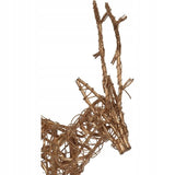 Auksinis rotanginis elnias su blizgučiais, dekoratyvinė figūrėlė, 48 cm, skirta dovanai