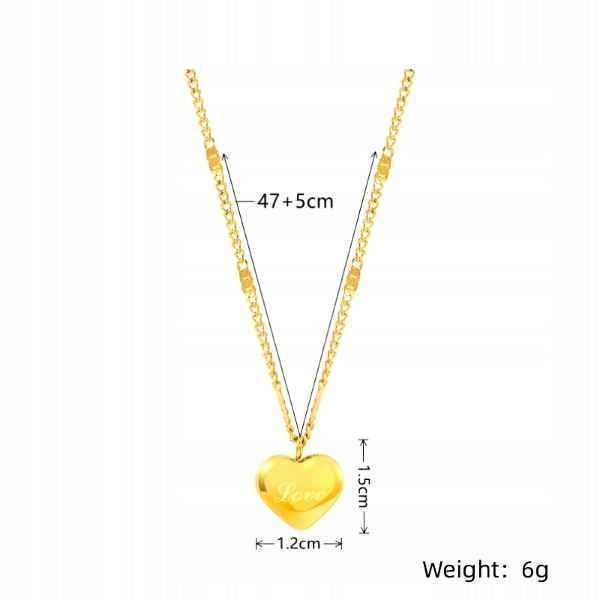 Auksinis 18K širdelės formos karoliai, dovana + nemokama dekoratyvinė dėžutė Valentino dienai