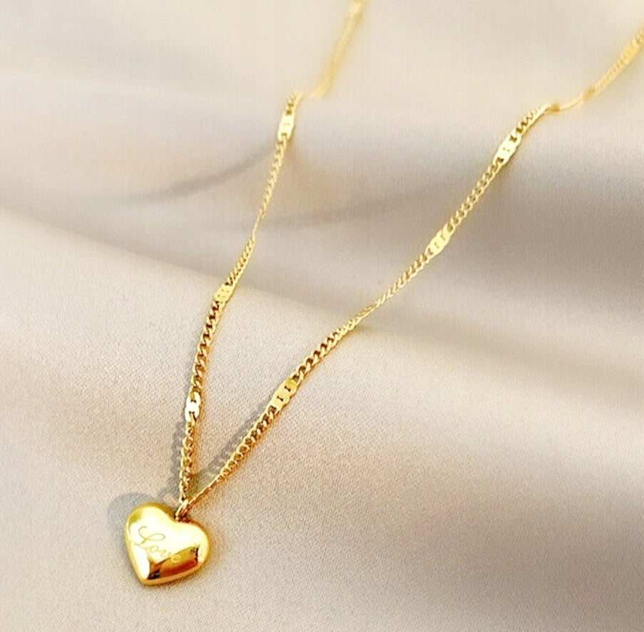 Auksinis 18K širdelės formos karoliai, dovana + nemokama dekoratyvinė dėžutė Valentino dienai