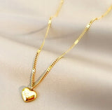 Auksinis 18K širdelės formos karoliai, dovana + nemokama dekoratyvinė dėžutė Valentino dienai