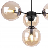 Dekoratyvinis šviestuvas virš virtuvės stalo su medaus spalvos E14 lemputėmis IMPERIA 4 x 60W