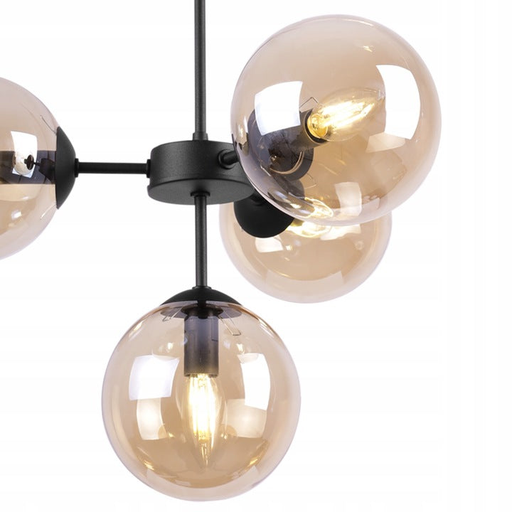 Dekoratyvinis šviestuvas virš virtuvės stalo su medaus spalvos E14 lemputėmis IMPERIA 4 x 60W