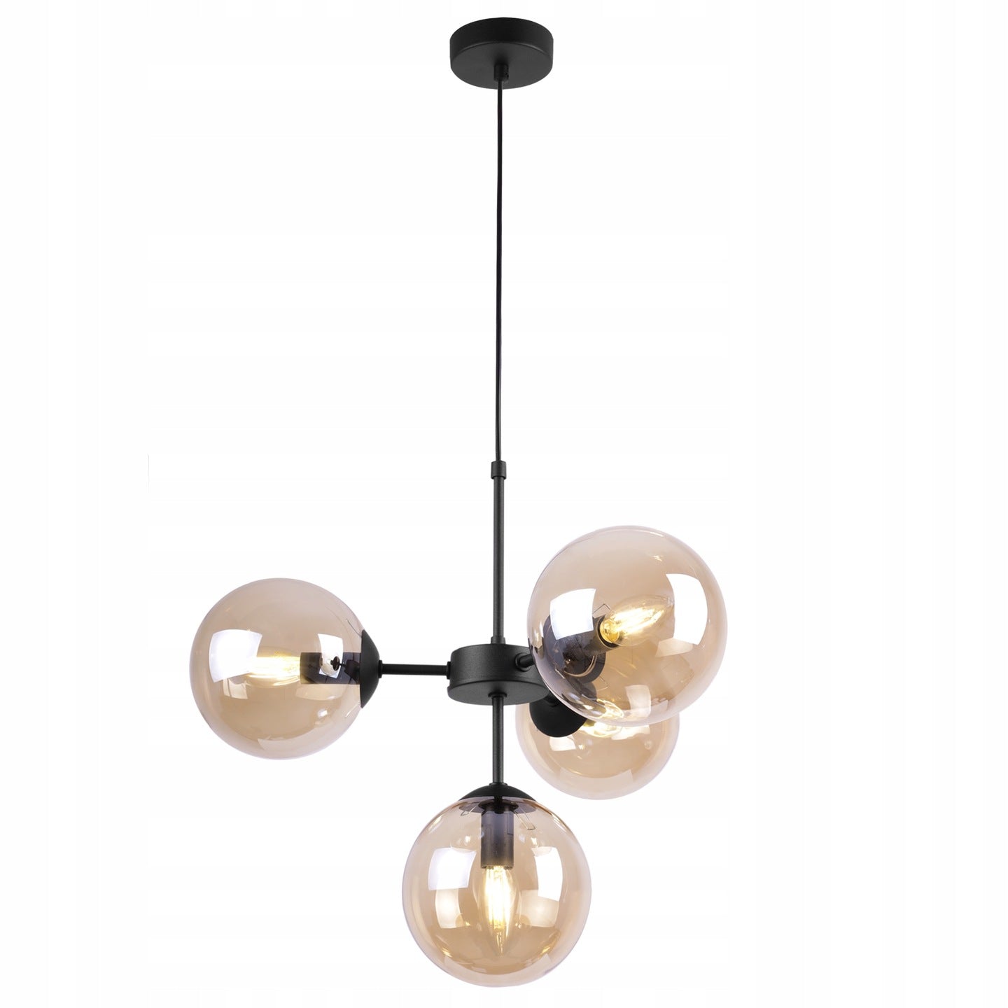 Dekoratyvinis šviestuvas virš virtuvės stalo su medaus spalvos E14 lemputėmis IMPERIA 4 x 60W