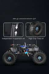 CaDA statybiniai blokeliai, nuotoliniu būdu valdomas amerikietiškas MONSTER TRUCK, 4x4, 699 el., LED