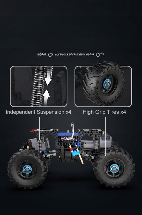 CaDA statybiniai blokeliai, nuotoliniu būdu valdomas amerikietiškas MONSTER TRUCK, 4x4, 699 el., LED