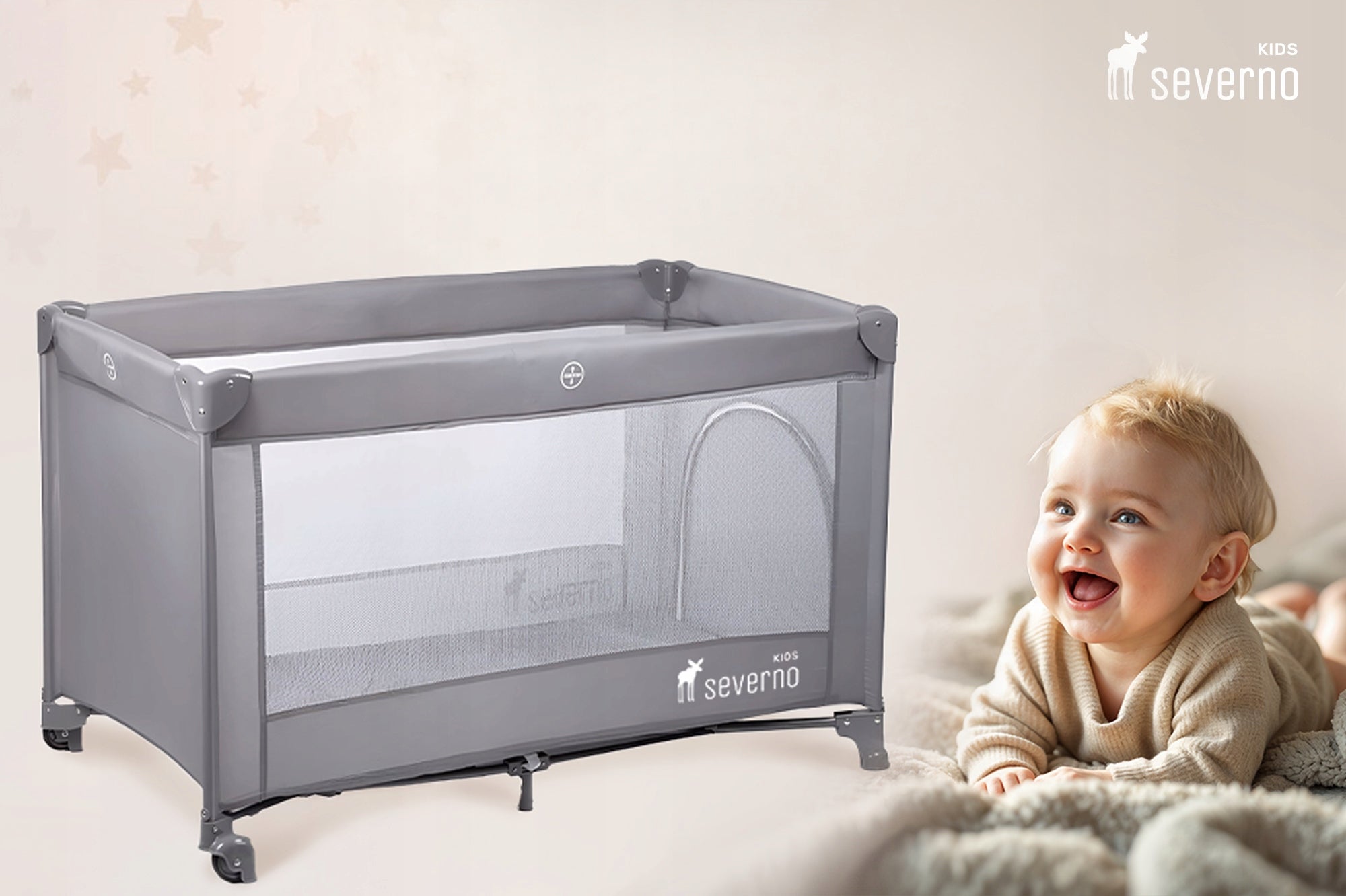 PREMIUM KELIONINĖ LOVYTĖ-TIRAS VAIKUI + ČIUŽINYS IR KREPŠYS