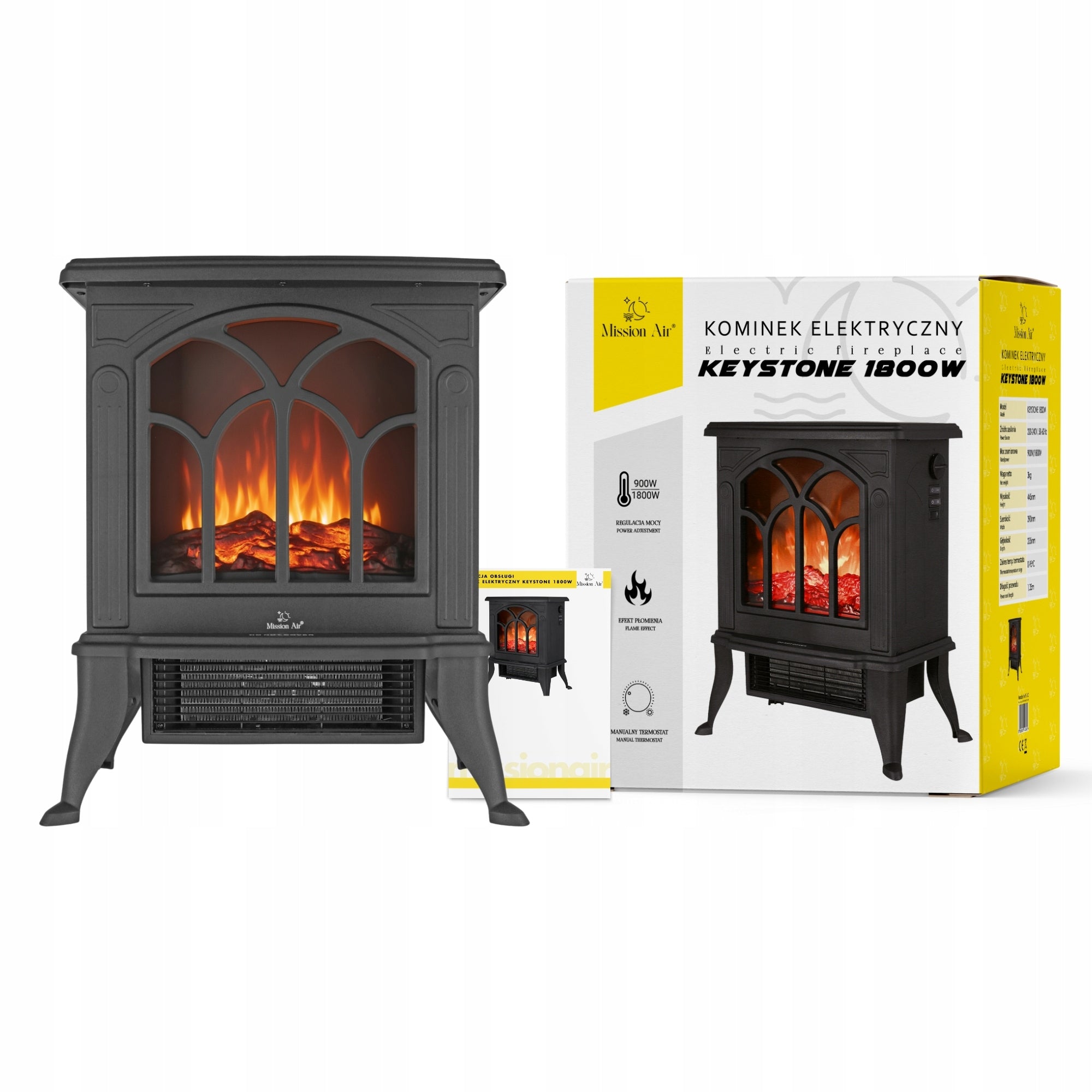 ELEKTRINIS ŽIDINYS su ventiliatoriumi, radiatorius, 1800W LED liepsnos efektas