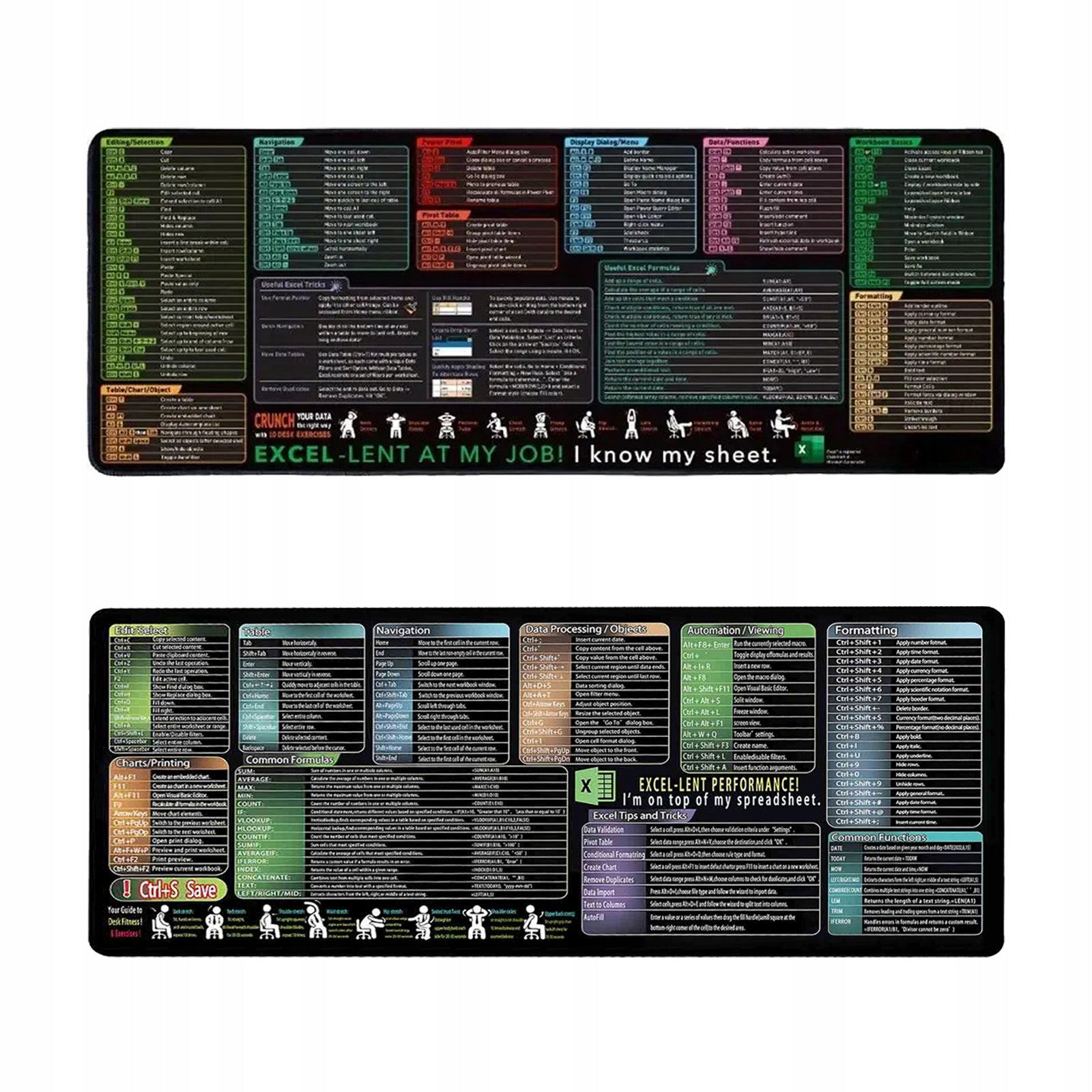 STALINIS PAGRINDAS SU TRUMPINTAIS PAVADINIMAIS IŠ "EXCEL" – KOMPIUTERIS, BIURAS, NAMAI 40X90CM