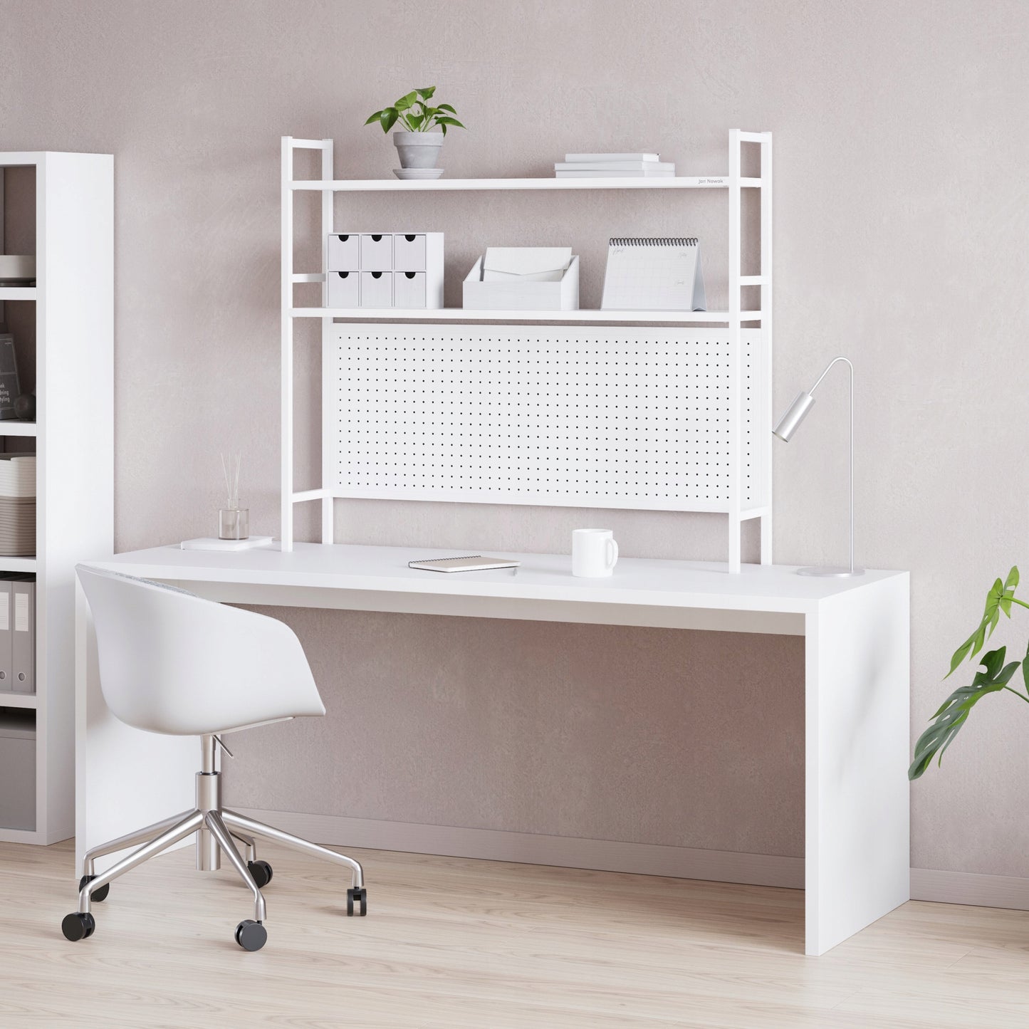 JAN NOWAK Metalinis stalo viršus 95 cm perforuotas JENNY: Balta