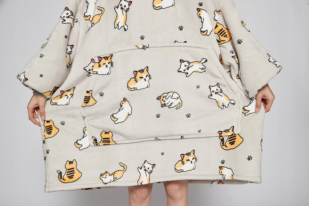 KOC BLUZA Stora Kocobluza Oversize Futrzak XXL Katės Kačiukai 460 GSM Net 1,3 kg