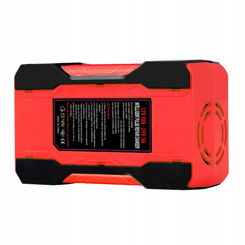 AUTOMATINIS SUMANUS AKUMULIATORIAUS KROVIKLIS Įkroviklis LCD 24V 12V 10A