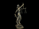 Temidė su svarstyklėmis ir kalaviju 31 cm bronzos skulptūrėlė Dovana Teisininkui TEM-01