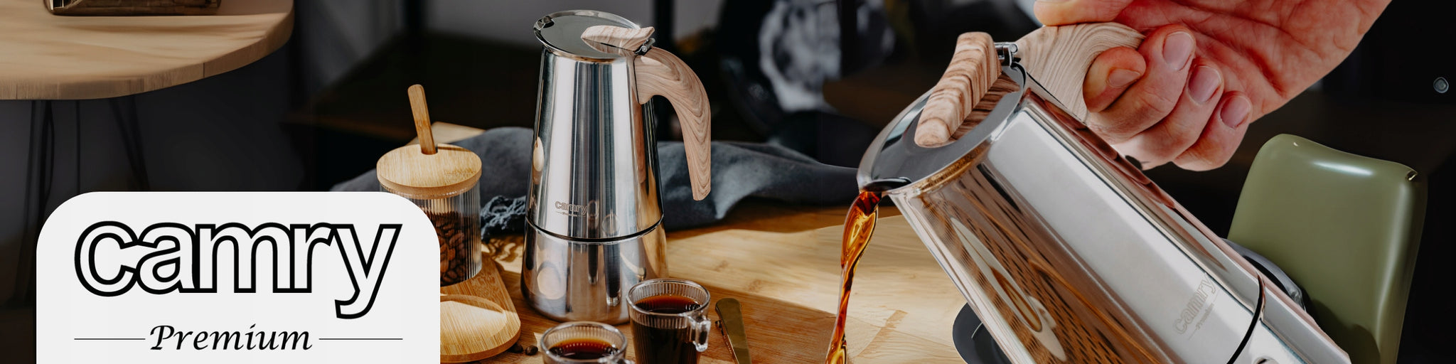 Kavinukas kavos virimo aparatas ESPRESSO, veikia ant indukcijos ir dujų, plieninis, 450ml