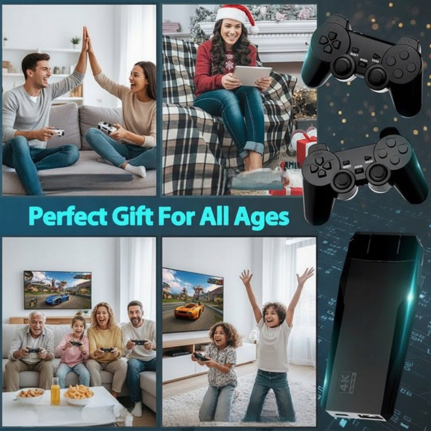 Retro konsolė 20 000 žaidimų, TV žaidimas, 2 belaidžiai valdymo pulteliai, HDMI, 64GB