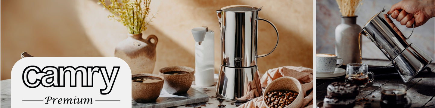 Kavinukas kavos virimo aparatas espresso, tinka indukcinėms, dujinėms viryklėms, plieninis, 500ml