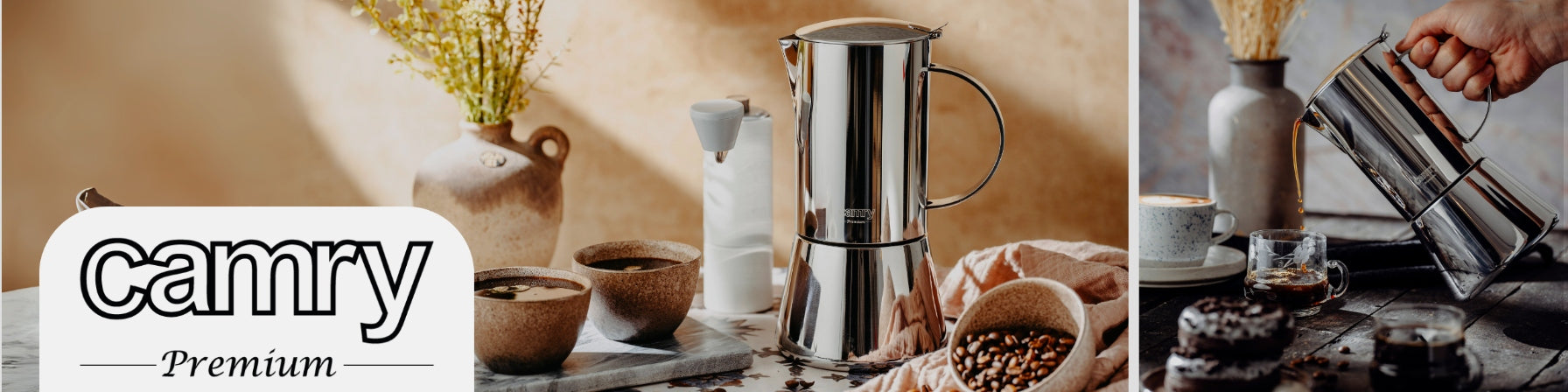 Kavinukas kavos virimo aparatas espresso, tinka indukcinėms, dujinėms viryklėms, plieninis, 500ml