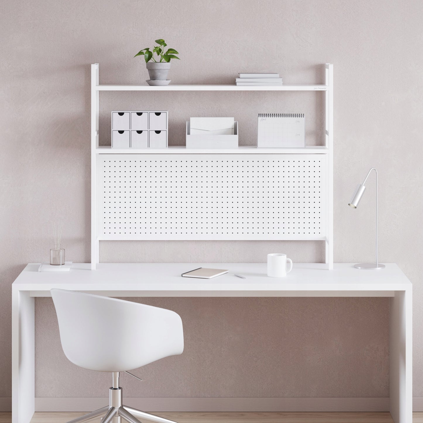 JAN NOWAK Metalinis stalo viršus 95 cm perforuotas JENNY: Balta