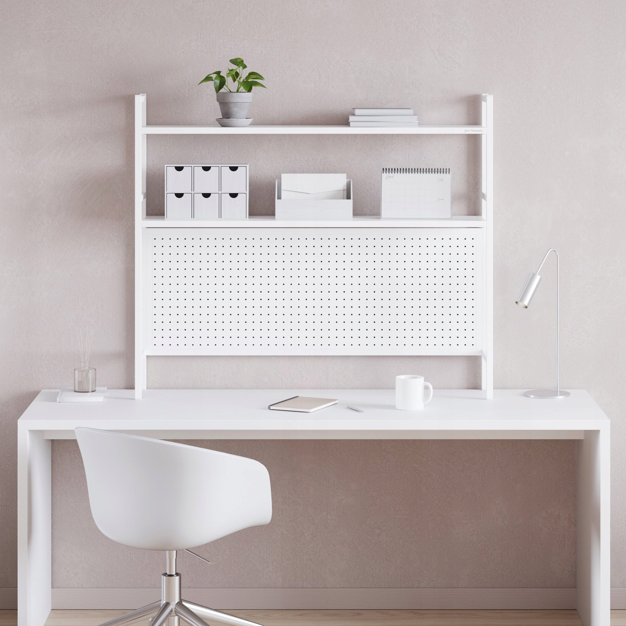 JAN NOWAK Metalinis stalo viršus 95 cm perforuotas JENNY: Balta