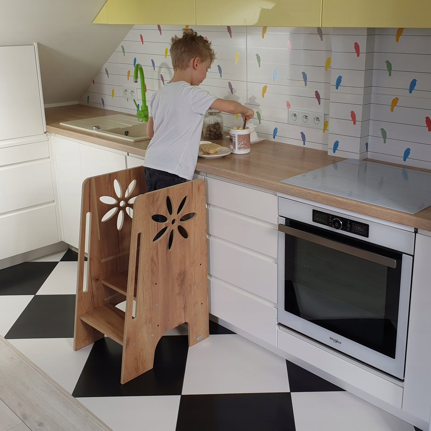 Vaikų virtuvės pagalbininkas ąžuolinis KH-350 Kids Helper