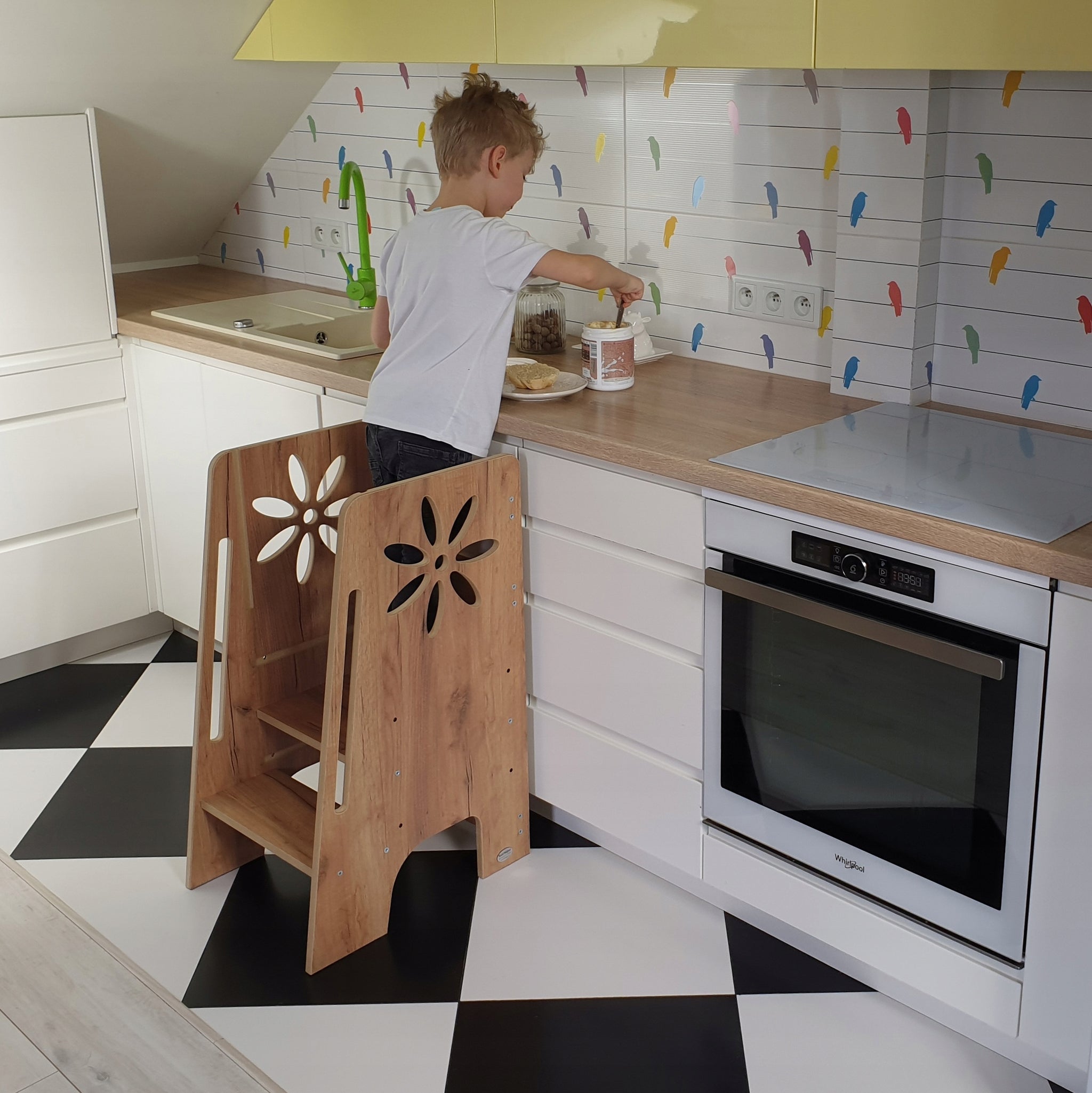 Vaikų virtuvės pagalbininkas ąžuolinis KH-350 Kids Helper